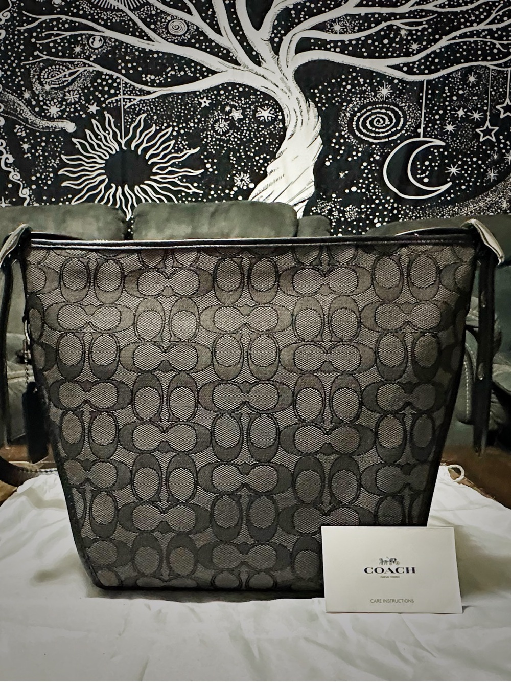 Rare Coach Y2K Brown Signature Crossbody Bag - Brown leather and canvas - Picture 12 of 17